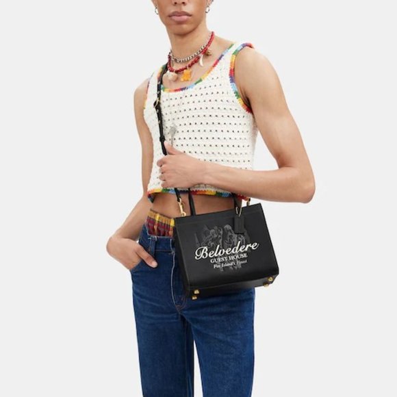 NWT Coach Belvedere Cashin Carry 22 Fire Island Graphic Leather Purse Handbag - Picture 5 of 15